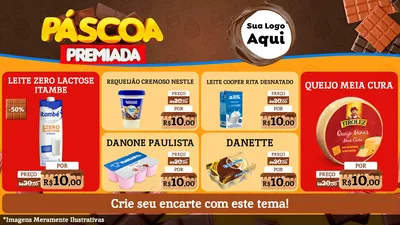 Modelo de TV para TV Horizontal com o tema Páscoa Premiada para Frios e Laticínios