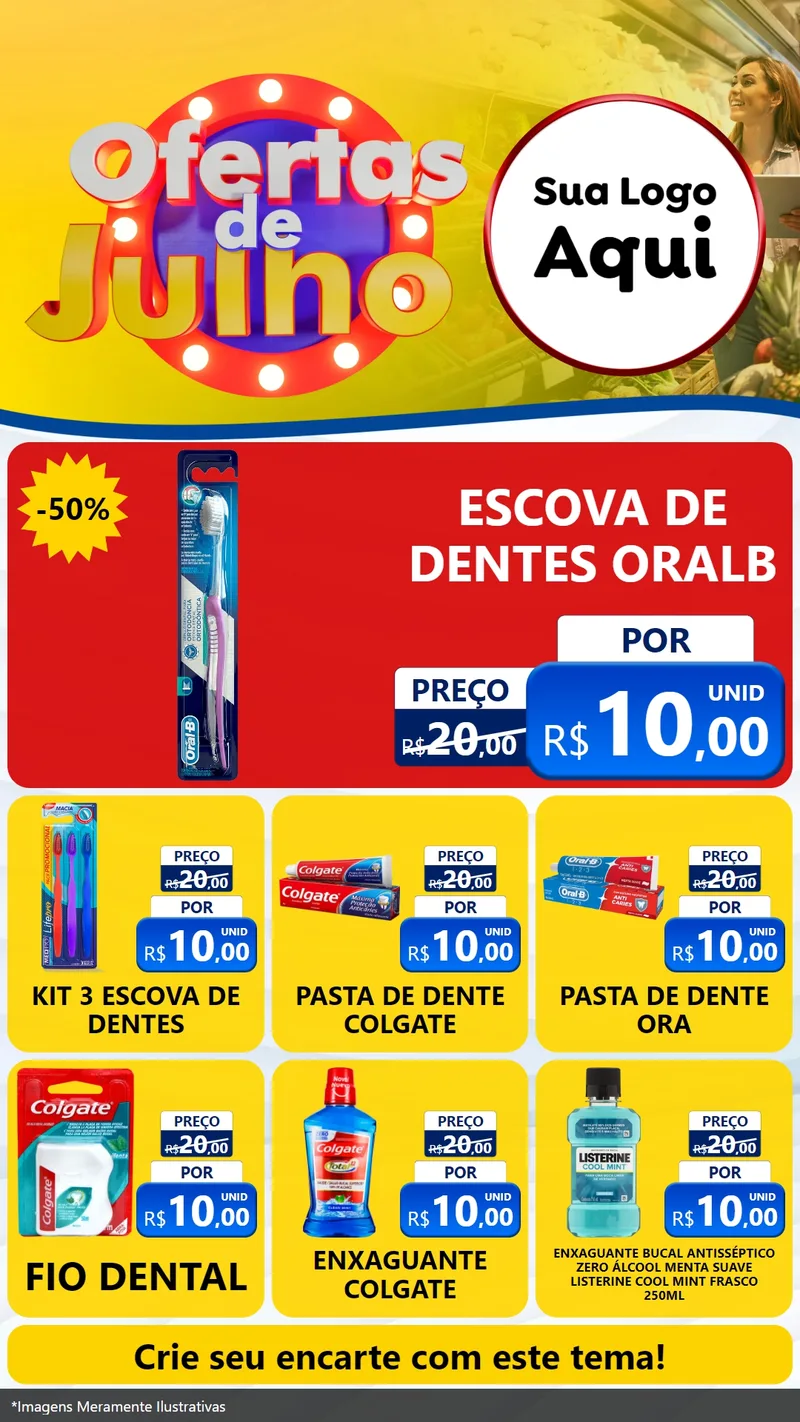 Modelo de Rede Social para Stories com o tema Ofertas de Julho para Higiene Pessoal