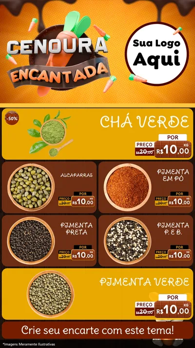 Modelo de TV para TV Vertical com o tema Cenoura Encantada - Páscoa para Produtos Naturais