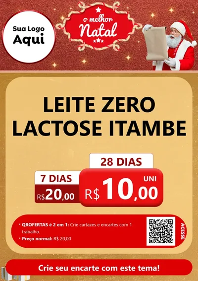 Modelo de Cartaz para Cartaz A4 Vertical com o tema O Melhor Natal para Frios e Laticínios