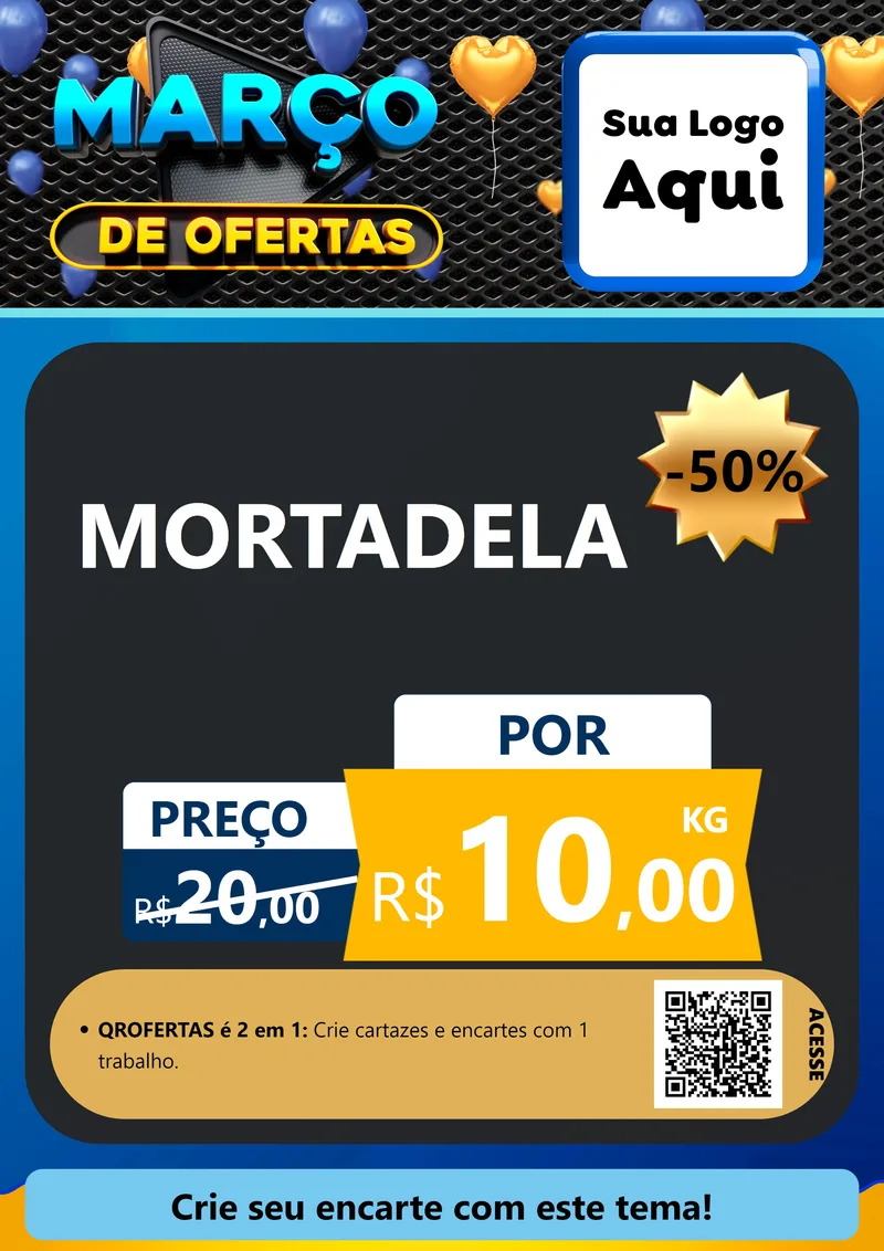 Modelo de Cartaz para Cartaz A4 Vertical com o tema Março de Ofertas para Frios e Laticínios