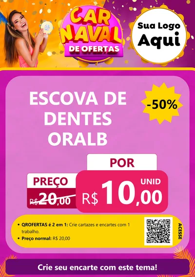Modelo de Cartaz para Cartaz A4 Vertical com o tema Carnaval de Ofertas para Higiene Pessoal