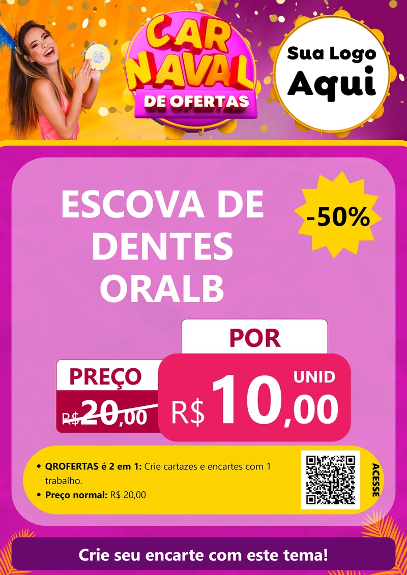 Modelo de Cartaz para Cartaz A4 Vertical com o tema Carnaval de Ofertas para Higiene Pessoal