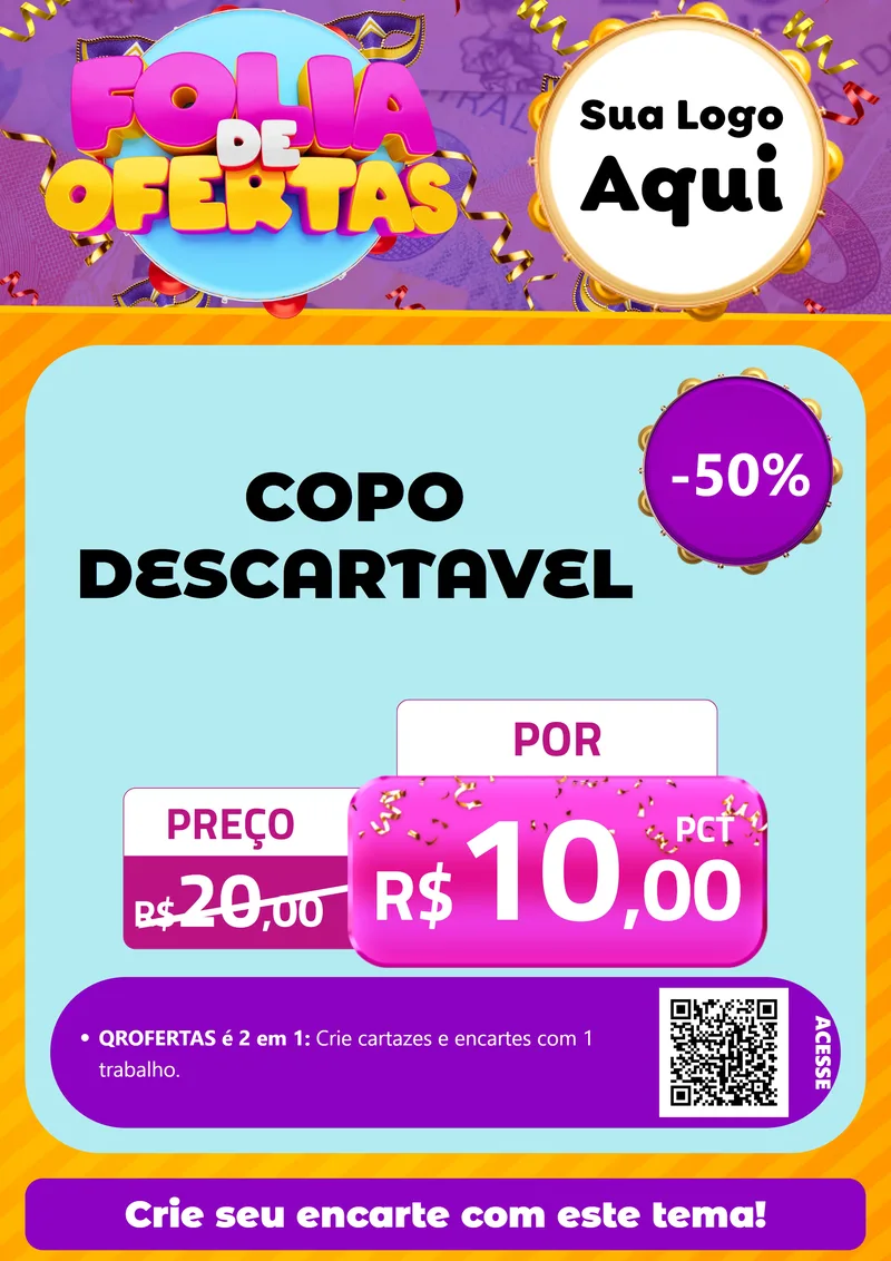 Modelo de Cartaz para Cartaz A4 Vertical com o tema Folia de Ofertas para Embalagens