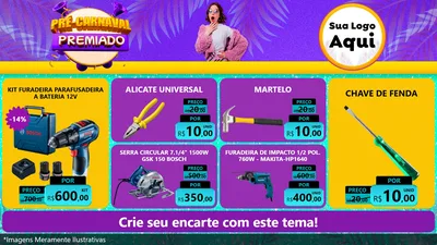 Modelo de TV para TV Horizontal com o tema Pré-Carnaval Premiado para Maquinas e Ferramentas
