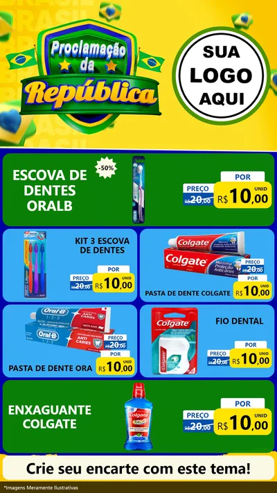 Modelo de TV para TV Vertical com o tema Proclamação da República para Higiene Pessoal