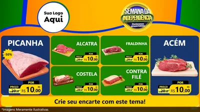Modelo de TV para TV Horizontal com o tema Semana da Independência Declaramos Preços Baixos para Açougue