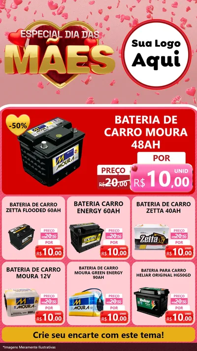 Modelo de Rede Social para Stories com o tema Especial Dia Das Mães para Baterias Elétricas