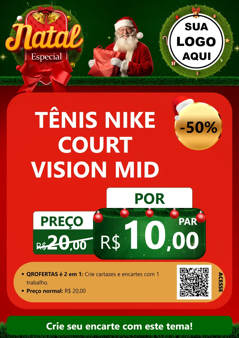 Modelo de Cartaz para Cartaz A4 Vertical com o tema Natal Especial para Calçados