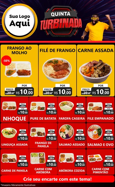 Modelo de Encarte para Encarte Grande com o tema Quinta Turbinada para Restaurante