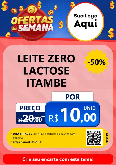 Modelo de Cartaz para Cartaz A4 Vertical com o tema Ofertas Da Semana para Frios e Laticínios