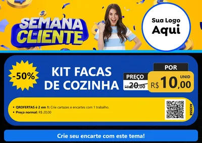 Modelo de Cartaz para Cartaz A4 Horizontal com o tema Semana do Cliente para Utilidades Domésticas