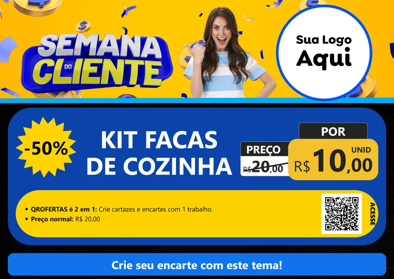 Modelo de Cartaz para Cartaz A4 Horizontal com o tema Semana do Cliente para Utilidades Domésticas