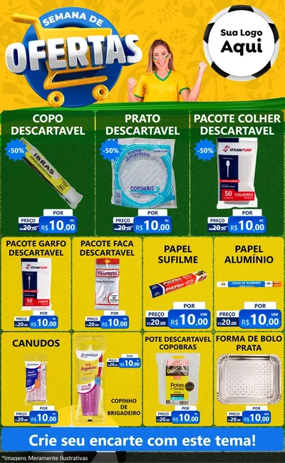 Modelo de Encarte para Encarte Grande com o tema Semana de Ofertas - Copa para Embalagens