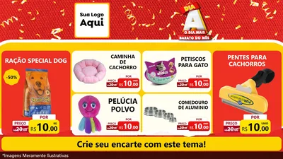 Modelo de TV para TV Horizontal com o tema Dia A o Dia Mais Barato do Mês para Pet Shop