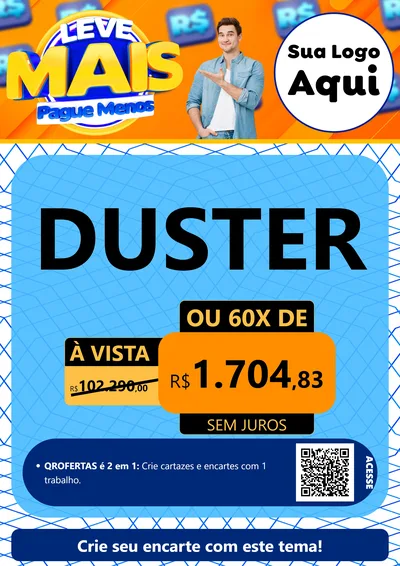 Modelo de Cartaz para Cartaz A4 Vertical com o tema Leve Mais, Pague Menos para Concessionaria de Carros