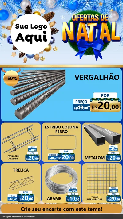 Modelo de Rede Social para Stories com o tema Ofertas de Natal para Ferragens