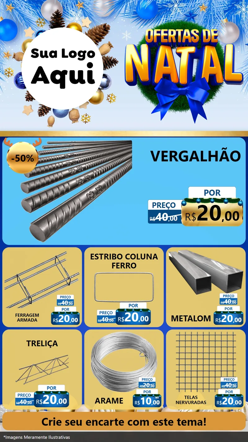 Modelo de Rede Social para Stories com o tema Ofertas de Natal para Ferragens