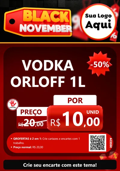 Modelo de Cartaz para Cartaz A4 Vertical com o tema Black November para Distribuidora de bebidas