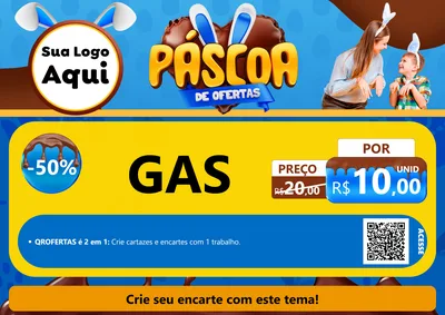 Modelo de Cartaz para Cartaz A4 Horizontal com o tema Páscoa de Ofertas para Água e gás