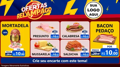 Modelo de TV para TV Horizontal com o tema Ofertas Relâmpago para Frios e Laticínios