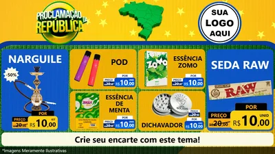 Modelo de TV para TV Horizontal com o tema Proclamação da República para Tabacaria