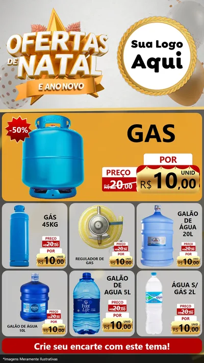 Modelo de Rede Social para Stories com o tema Ofertas De Natal E Ano Novo para Água e gás