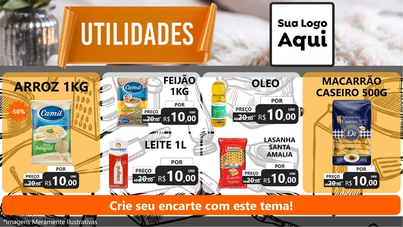 Modelo de TV para TV Horizontal com o tema Utilidades para Supermercado