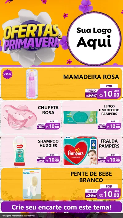 Modelo de TV para TV Vertical com o tema Ofertas Da Primavera para Bebês