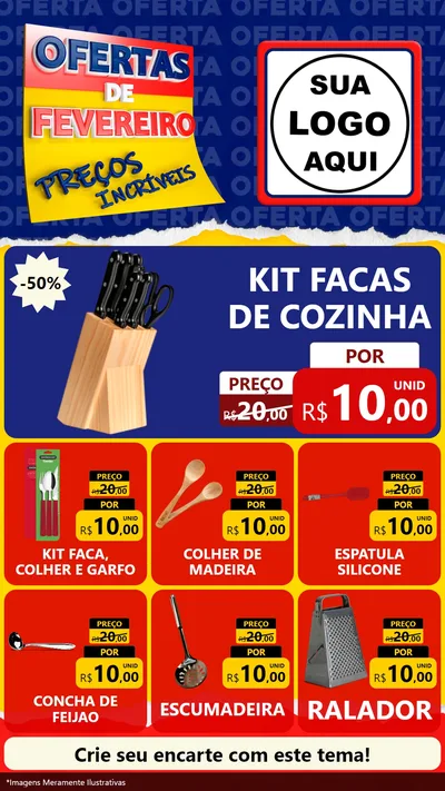 Modelo de Rede Social para Stories com o tema Ofertas de Fevereiro - Preços Incríveis para Utilidades Domésticas