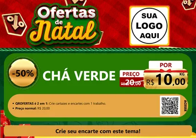 Modelo de Cartaz para Cartaz A4 Horizontal com o tema Ofertas de Natal para Produtos Naturais