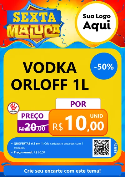 Modelo de Cartaz para Cartaz A4 Vertical com o tema Sexta Maluca para Distribuidora de bebidas