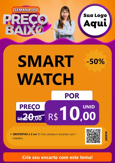 Modelo de Cartaz para Cartaz A4 Vertical com o tema Semana do Preço Baixo para Informática