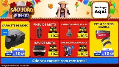 Modelo de TV para TV Horizontal com o tema São João de Ofertas para Moto peças