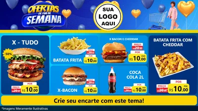 Modelo de TV para TV Horizontal com o tema Ofertas de Fim de Semana para Hamburgueria
