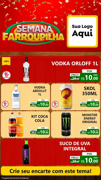 Modelo de TV para TV Vertical com o tema Semana Farroupilha para Distribuidora de bebidas