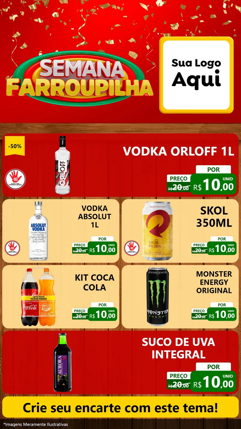 Modelo de TV para TV Vertical com o tema Semana Farroupilha para Distribuidora de bebidas