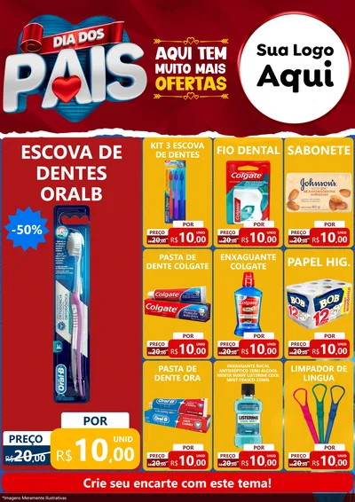 Modelo de Encarte para Encarte A4 Vertical com o tema Dia dos Pais para Higiene Pessoal