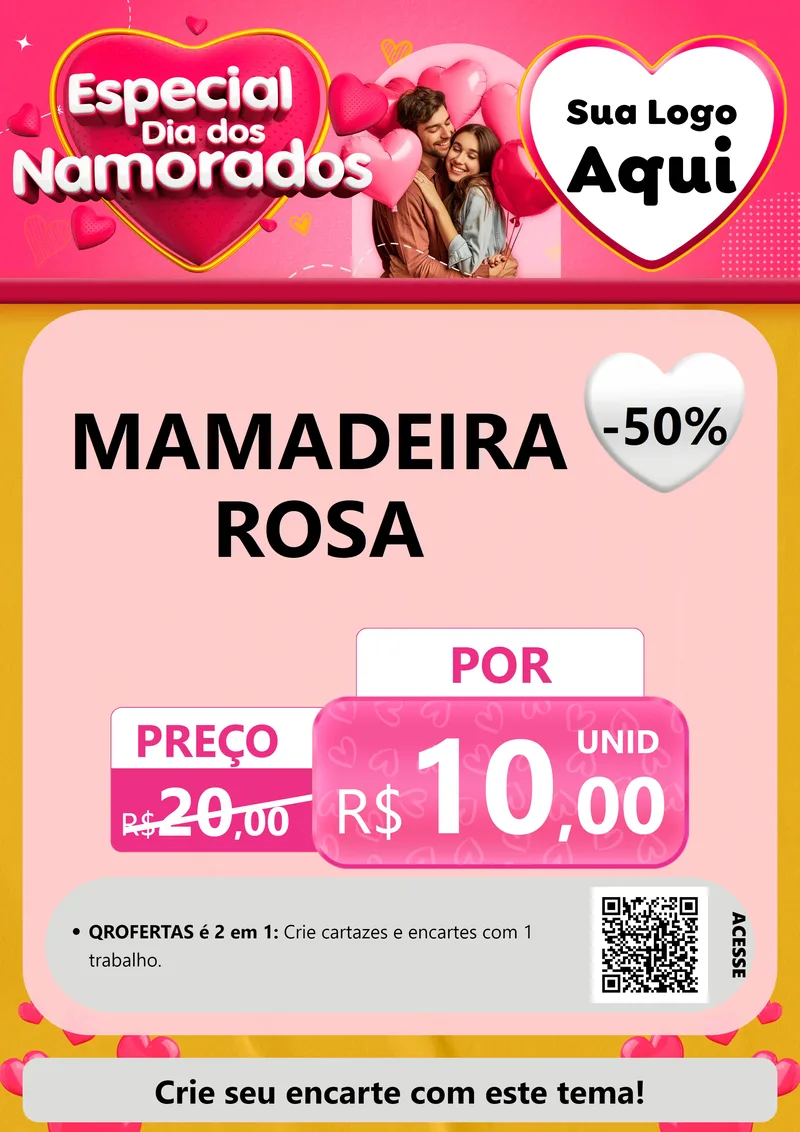 Modelo de Cartaz para Cartaz A4 Vertical com o tema Especial Dia dos Namorados para Bebês