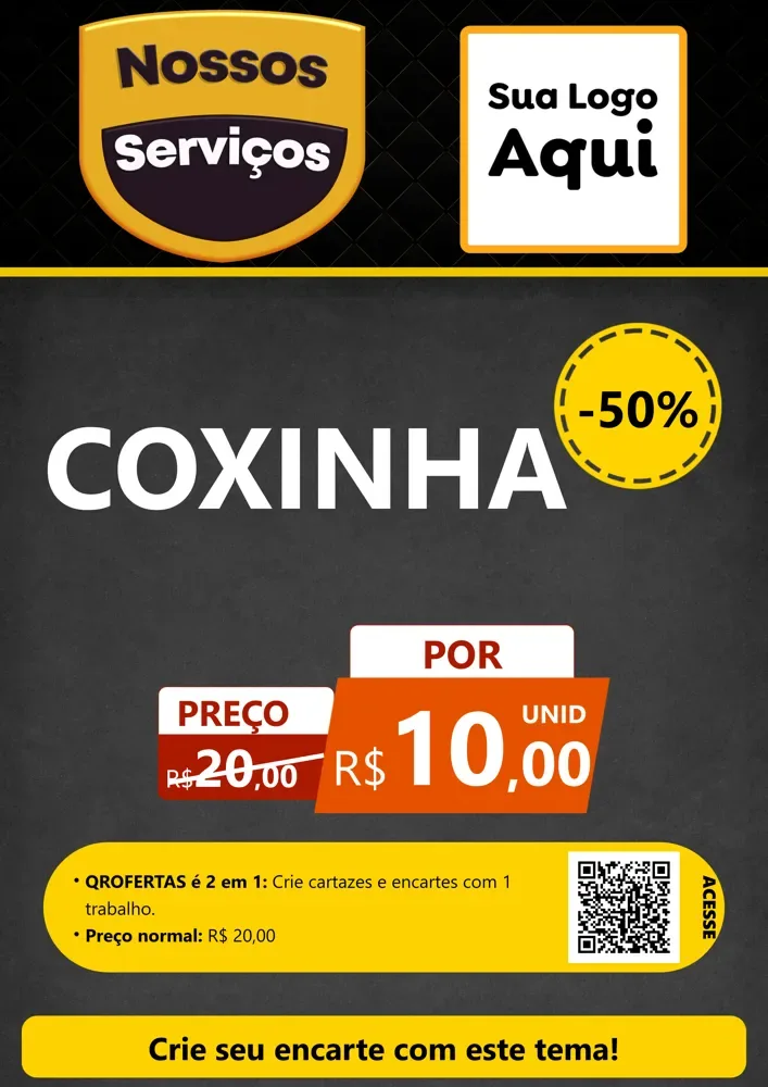 Modelo de Cartaz para Cartaz A4 Vertical com o tema Nossos Serviços para Salgadaria