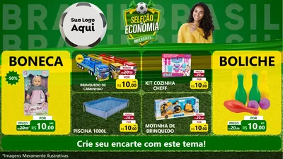 Modelo de TV para TV Horizontal com o tema Seleção de Economia - Copa para Brinquedos