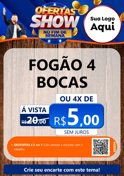 Modelo de Cartaz para Cartaz A4 Vertical com o tema Ofertas Show No Fim De Semana para Móveis e Eletro