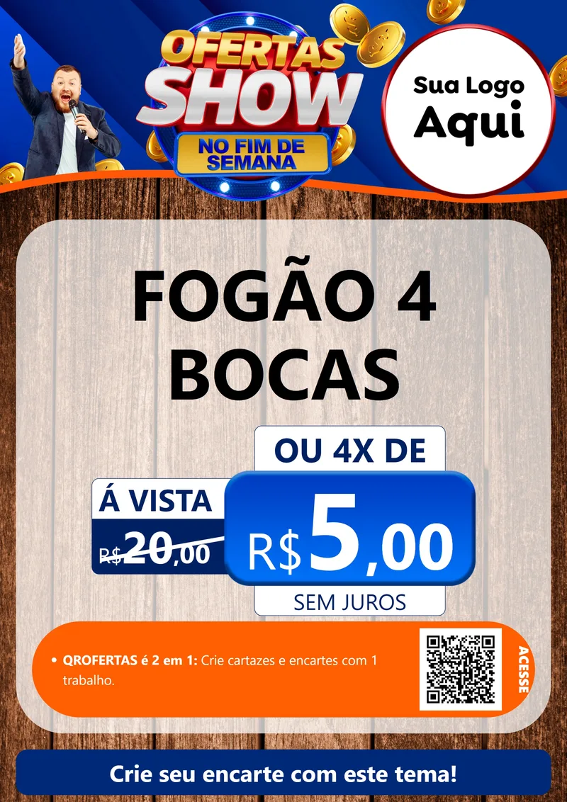 Modelo de Cartaz para Cartaz A4 Vertical com o tema Ofertas Show No Fim De Semana para Móveis e Eletro
