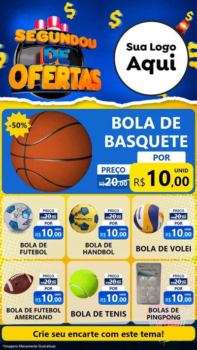 Modelo de Rede Social para Stories com o tema Segundou de Ofertas para Artigos Esportivos