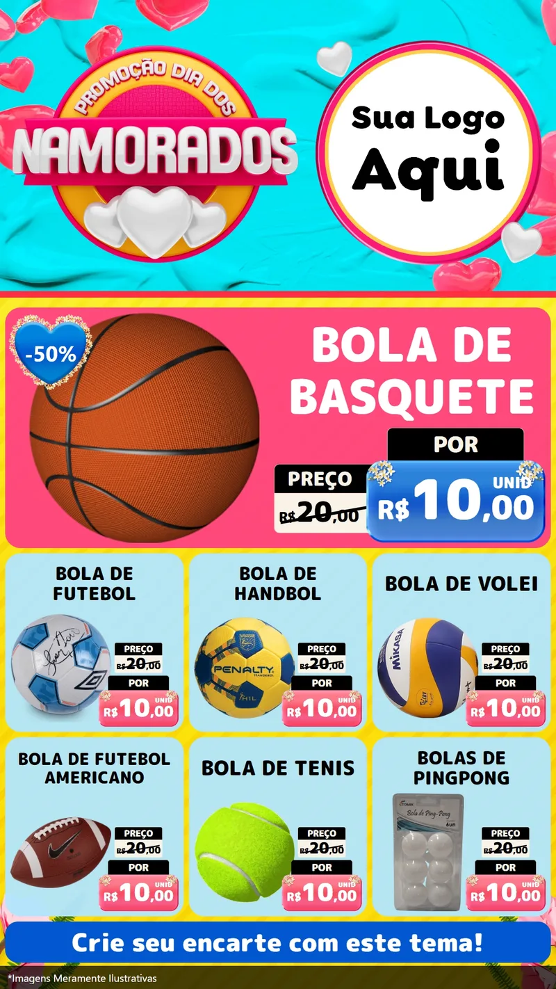 Modelo de Rede Social para Stories com o tema Promoção Dia dos Namorados para Artigos Esportivos