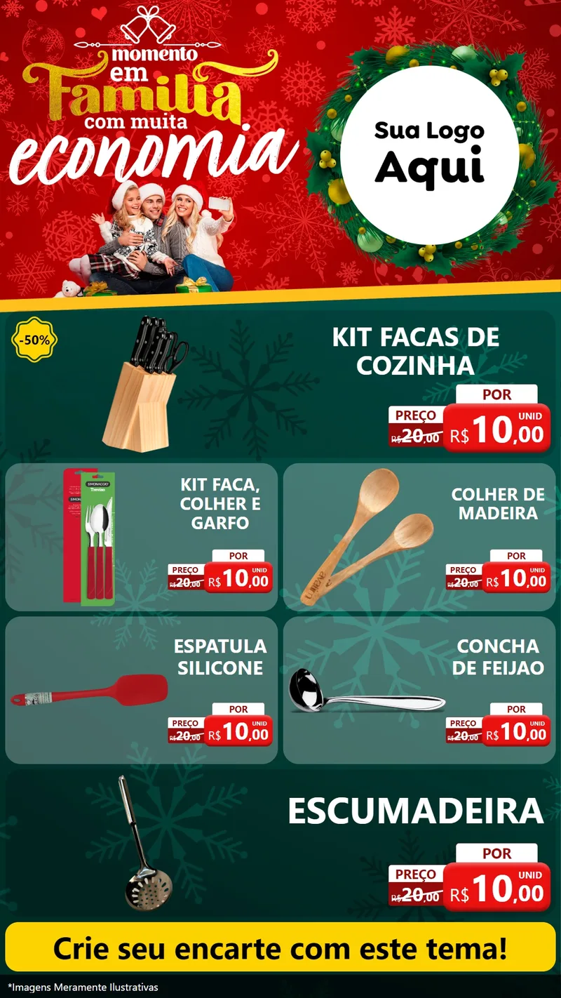 Modelo de TV para TV Vertical com o tema Momento em Família (Natal) para Utilidades Domésticas