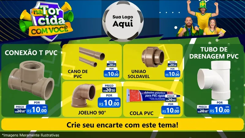 Modelo de TV para TV Horizontal com o tema Na Torcida Com Você - Copa para Tubos e conexões