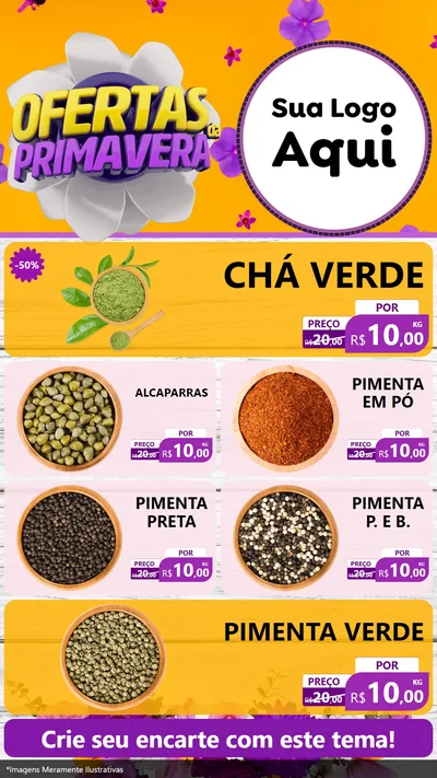 Modelo de TV para TV Vertical com o tema Ofertas Da Primavera para Produtos Naturais