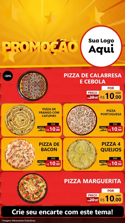 Modelo de TV para TV Vertical com o tema Promoção para Pizzaria