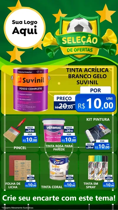 Modelo de Rede Social para Stories com o tema Seleção de Ofertas - Copa para Tintas e Ferramentas
